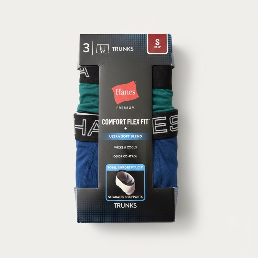 Hanes Comfort Flex Fit Breathable Tagless Ultra Soft Blend w/Support Pouch Small